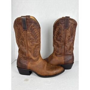 Cody James Mens Brown Leather Western Cowboy Boots Round Toe 10 D BBM127